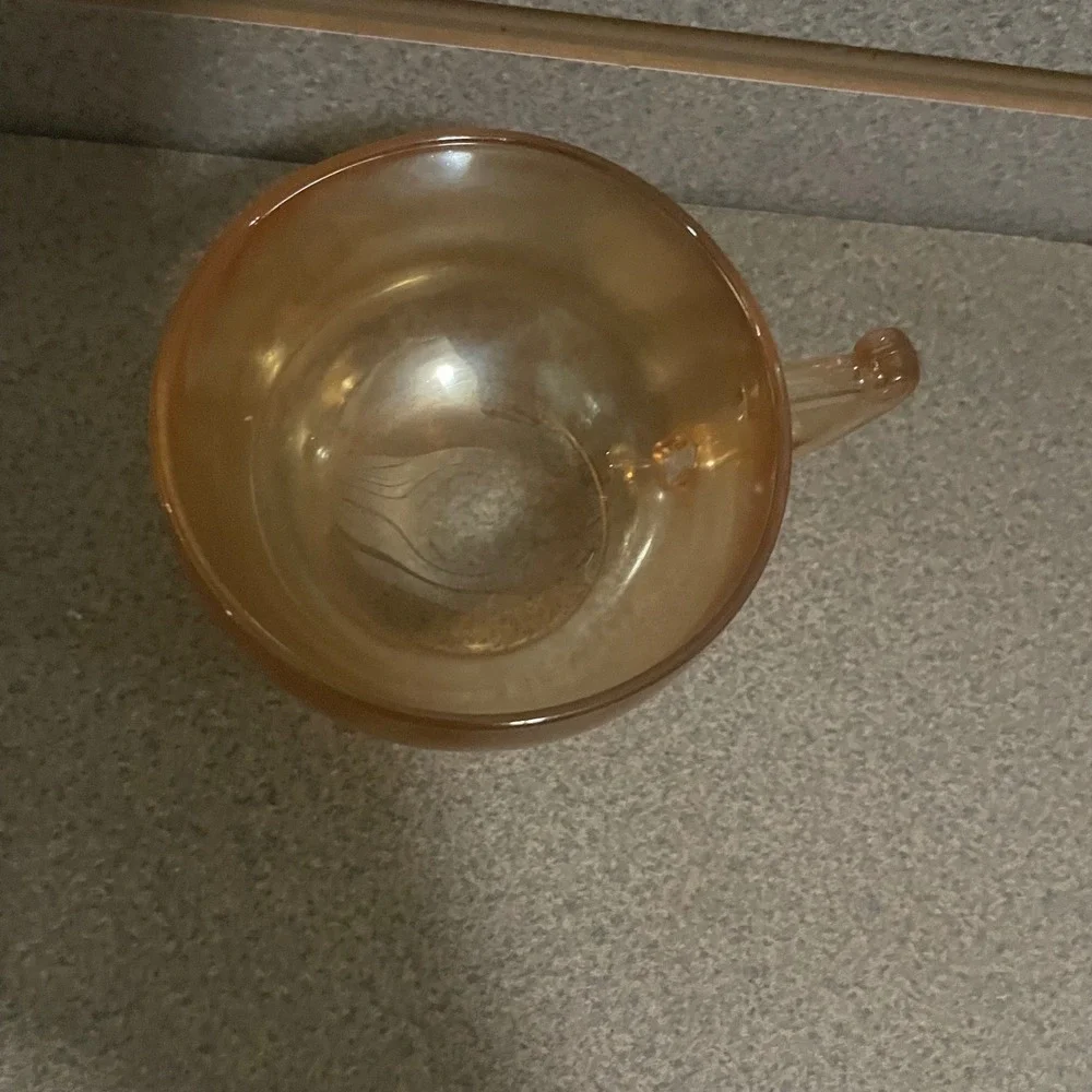Vintage‎ MODERNE BY JEANETTE MARIGOLD Carnival Glass PUNCH or Coffee  TEA CUP